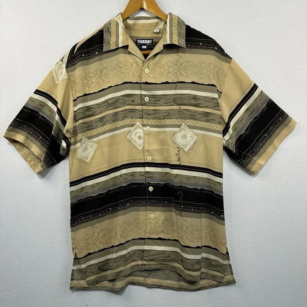 Mench Platinum‎ Italy New York Men's Large Button Down Shirt